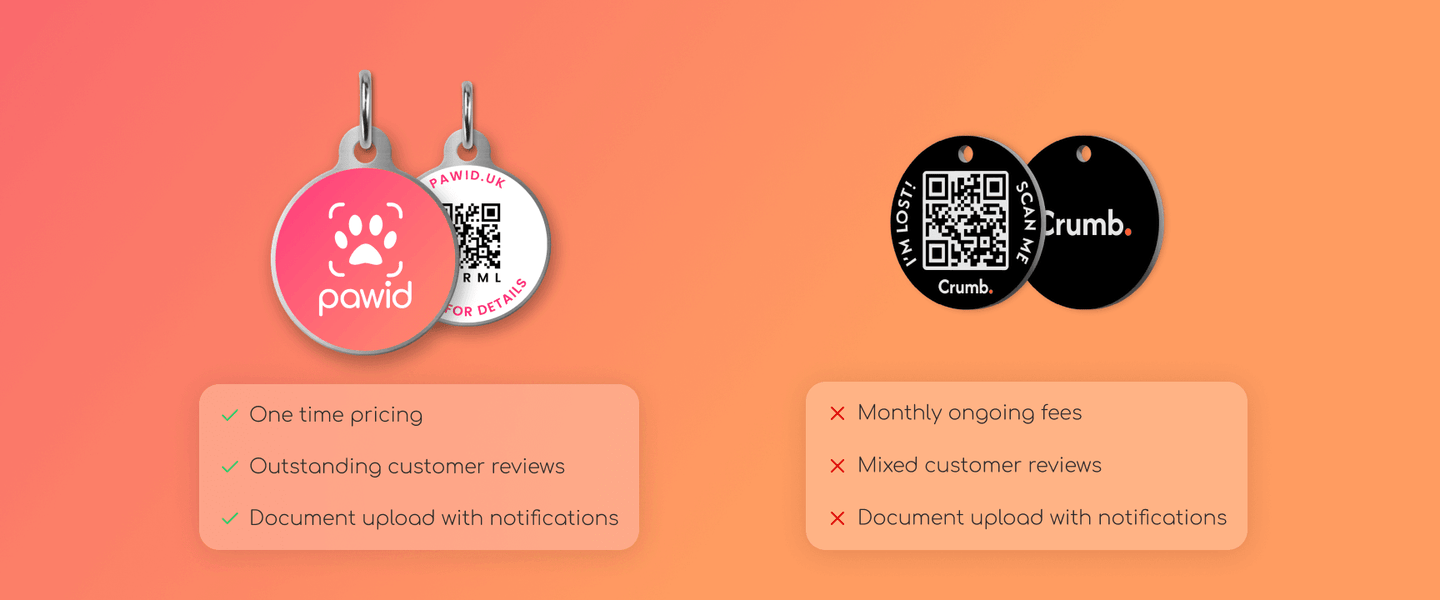Crumb vs Paw ID: Why Paw ID Is the Best QR Code Pet Tag for Your Pet