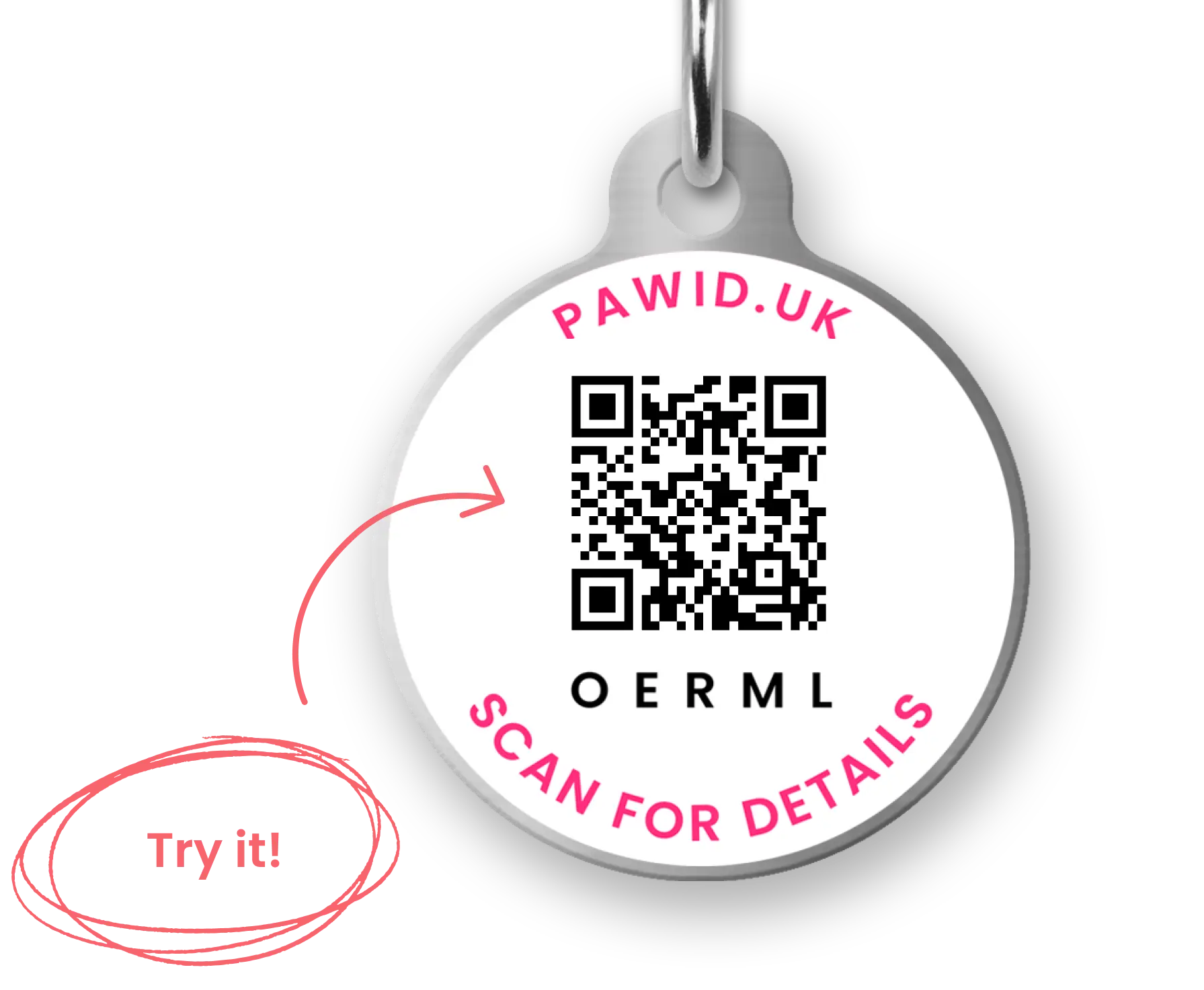 Test Paw ID QR Code Dog Tag